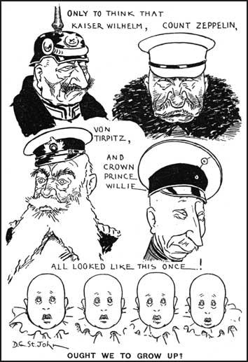 Cartoon published in Britain in 1916.