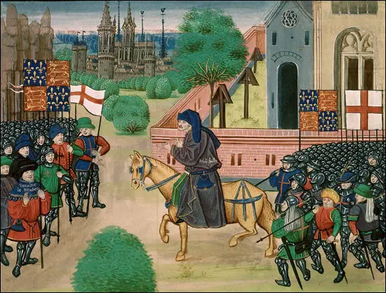 John Ball at Mile End from Jean Froissart, Chronicles (c. 1395)