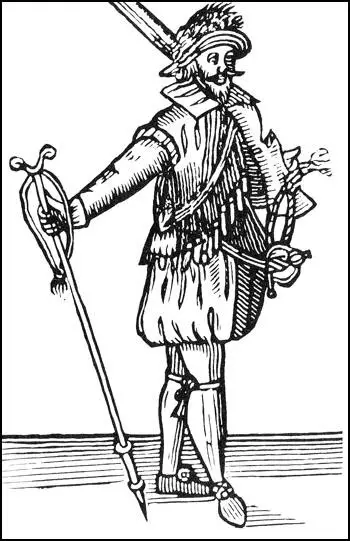 Woodcut of Musketeer