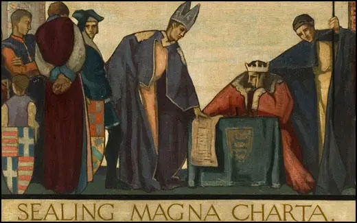 John sealing the Magna Carta by Frank Wood (1925)