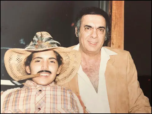 Bernardo De Torres with his son (c. 1985)