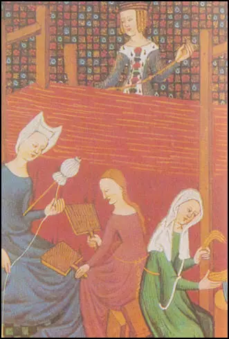 Farm workers using rakes, forks and scythes (Duke du Berry, Books of Hours, c. 1410)