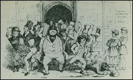 Richard Doyle, Customers buying copiesof Master Humphrey's Clock (16th April 1840)