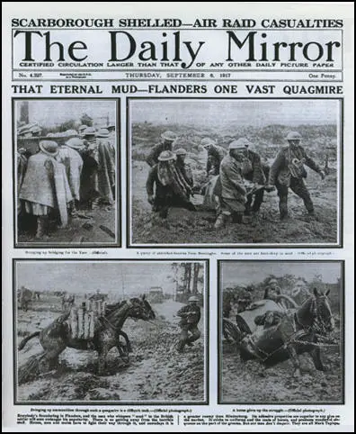 The Daily Mirror reporting the Battle of Passchendaele (6th September, 1917). A copy of this newspaper can be obtained from Historic Newspapers.