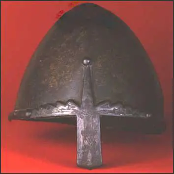 A knight's iron helmet (c. 1070)