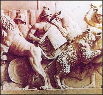 roman slavery empire slaves fighting animals spartacus relief games wild sculptured educational