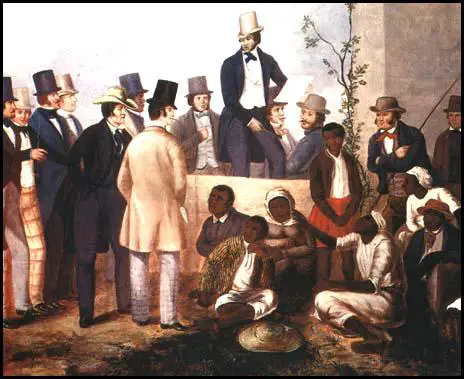A slave-market in America.