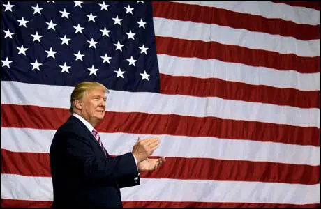 Donald Trump at a political rally.