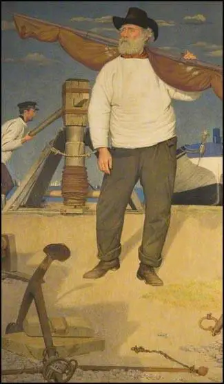 Joseph Southall, Fisherman Carrying a Sail (c.1907)