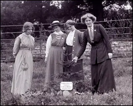 Mary Blathwayt, Charlotte Marsh, Annie Kenney and Laura Ainsworth at Eagle House.