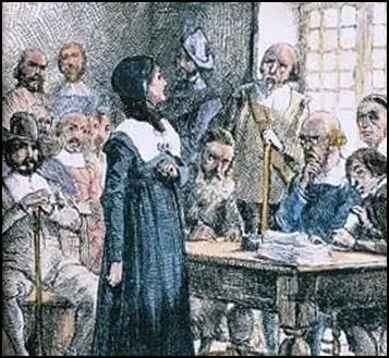 Anne Hutchinson on trial (c. 1900)