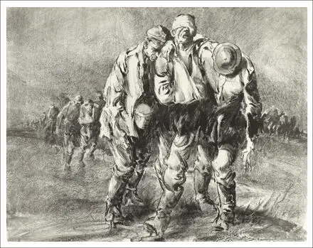 Will Dyson, German Prisoners captured at Ypres (1918)
