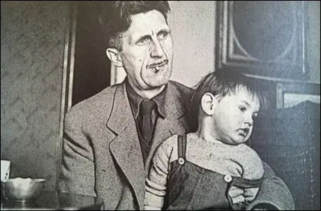 George Orwell with his adopted son in 1946.