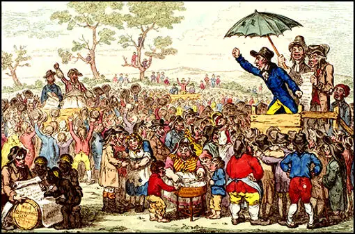 James Gillray, London Corresponding Society meeting at Copenhagen Fields(1st January, 1795)