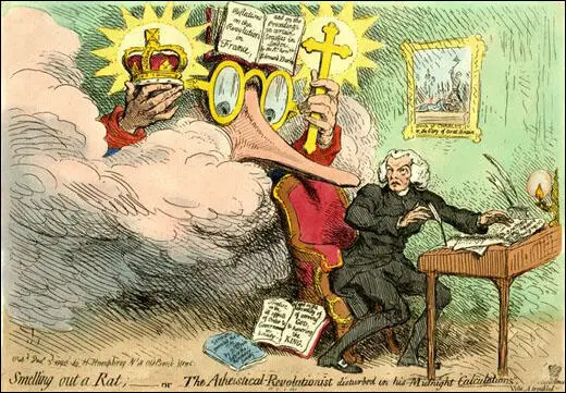 James Gillray drew this picture of Richard Price in 1790