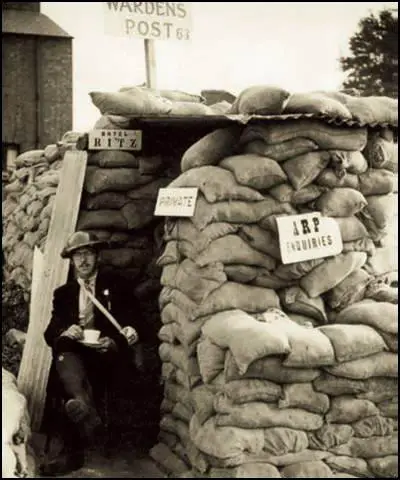 ARP post protected by sandbags (1939)