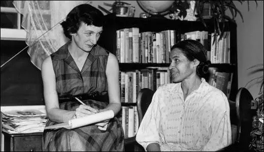 Anne Braden interviewing Rosa Parks (c. 1958)