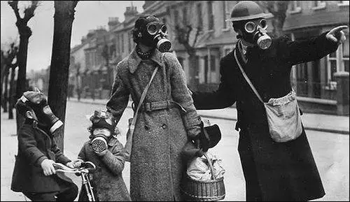 A family preparing for a gas attack (1939)