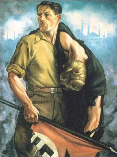 Hermann Otto Hoyer, SA Man Rescuing Wounded Comrade in Street (1933)
