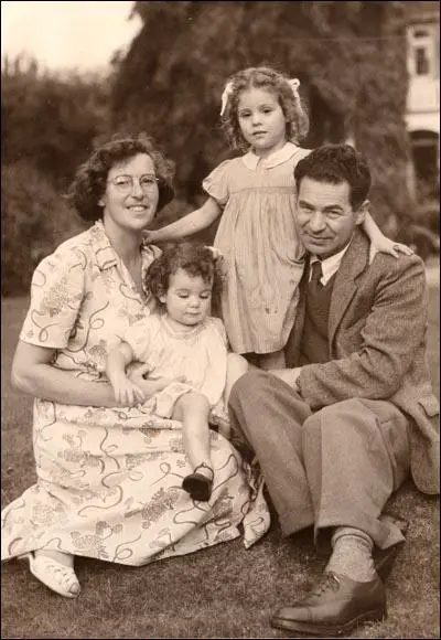 Mum (28), Lynne (2), Rilla (4) and Dad (43) in Cossington (26th September, 1949)