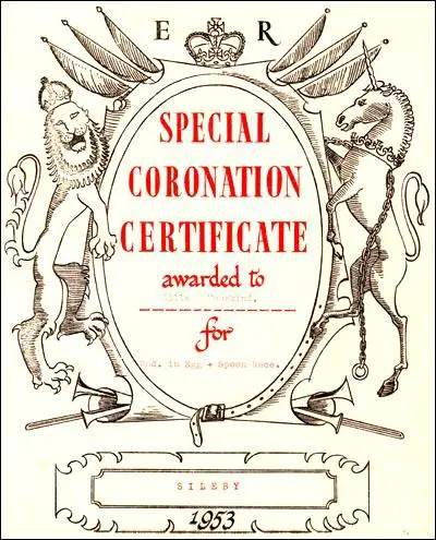 Coronation Certificate - 2nd in Egg & Spoon Race
