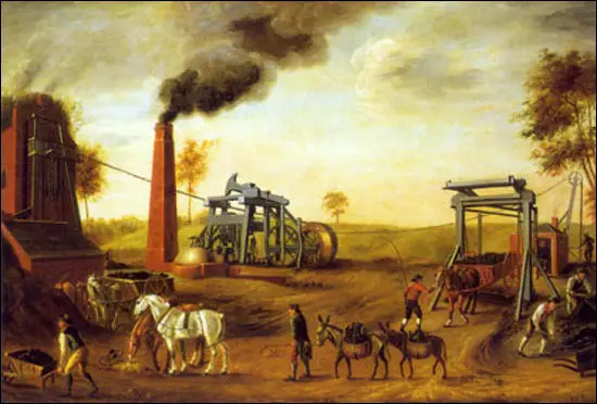 (Source 7) A Newcomen steam-engine being used in a coal-mine (1790)