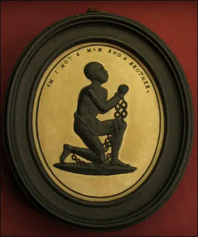 Wedgwood Slave Emancipation Medallion, black on yellow jasper (1787)