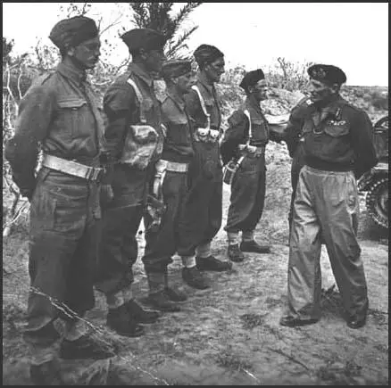 Jack Hughes being inspected by General Bernard Montgomery