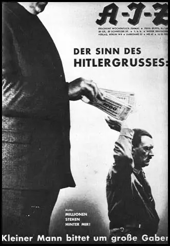 John Heartfield, The Meaning of the Hitler Salute (November, 1932)