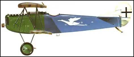 Fokker D-VII painted in the colours of Uffz Piel