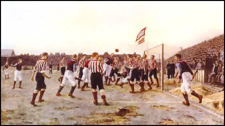 Painting by Thomas Henry of the Sunderland v Aston Villa game played in April 1895.