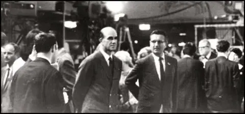 Photograph that Shane O'Sullivan claims shows Gordon Campbell and George Joannides at the Ambassador Hotel on the night Robert F. Kennedy was assassinated. Journalist Jefferson Morley who uncovered the Joannides story - and the only known autheticated photos of Joannides - asserts emphatically and unequivocally that neither Gordon Campbell nor George Joannides are the men depicted in this photograph. Morley notes that Campbell died in 1962 and that there is no corroborated evidence that Joannides was in Los Angeles in June 1968.