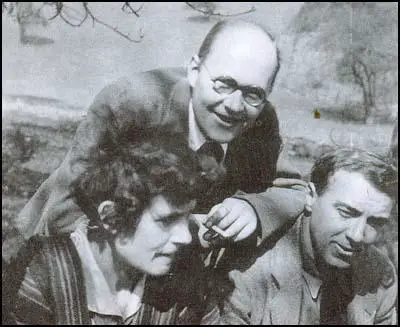 Tom Wintringham, Elizabeth Wintringham and Harry Pollitt.