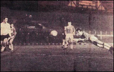 George Scott scoring in the FA Youth Cup at Anfield in 1963