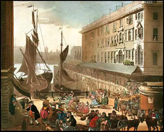 Rudolf Ackermann, Billinsgate Market, from Microcosm of London (1808)