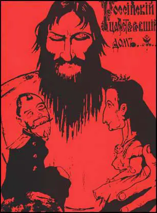 Russian cartoon of Rasputin (1916)