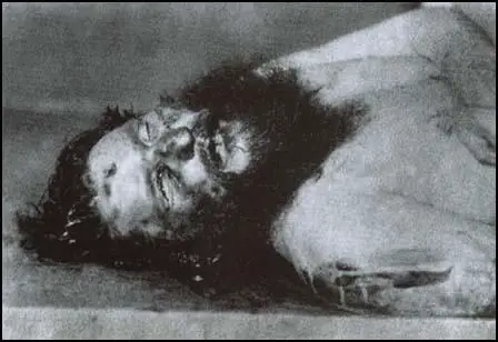 Post Mortem photo of Rasputin.