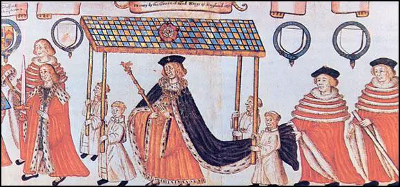 Henry VIII visiting Parliament in 1512.