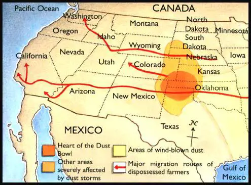 Map of the Dust Bowl
