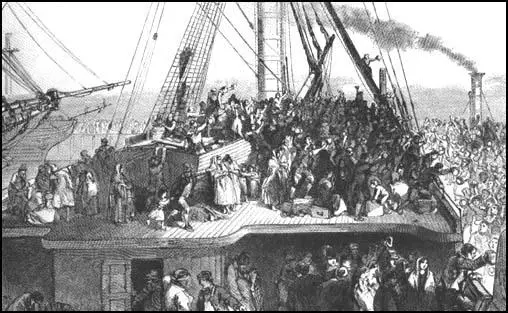 Emigrants leaving Liverpool in 1850