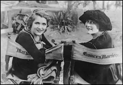 Mary Pickford on set with Frances Marion