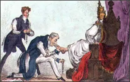 Robert Peel, Duke of Wellington and the Pope (1829)